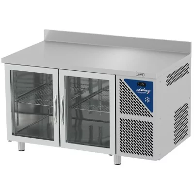 DALMEC - Table réfrigérée vitrée positive - Sans groupe - 230 L - 2 portes - P. 600 - 430x325 - Avec dosseret