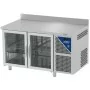DALMEC - Table réfrigérée vitrée positive - Sans groupe - 230 L - 2 portes - P. 600 - 430x325 - Avec dosseret