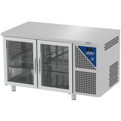 DALMEC - Table réfrigérée vitrée positive - Sans groupe - 230 L - 2 portes - P. 600 - 430x325 - Sans dosseret
