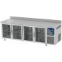 DALMEC - Table réfrigérée vitrée positive - Sans groupe - 470 L - 4 portes - P. 600 - 430x325 - Avec dosseret