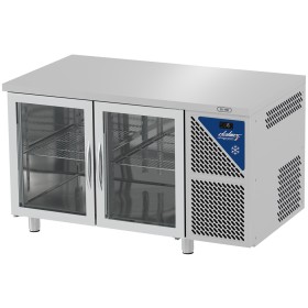 DALMEC - Table réfrigérée vitrée positive 0/+10°C - 230 L - 2 portes - Prof. 600 - 430 x 325 - Sans dosseret