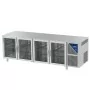 DALMEC - Table réfrigérée vitrée positive 0/+10°C - 470 L - 4 portes - Prof. 600 - 430 x 325 - Sans dessus
