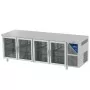 DALMEC - Table réfrigérée vitrée positive 0/+10°C - 470 L - 4 portes - Prof. 600 - 430 x 325 - Sans dosseret