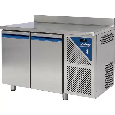 DALMEC - Table réfrigérée positive - Sans groupe - 396 L - 2 portes pleines - P. 800 - 600x400 - Avec dosseret