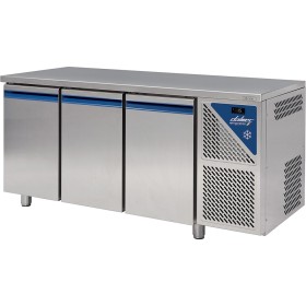 DALMEC - Table réfrigérée positive - Sans groupe - 606 L - 3 portes pleines - P. 800 - 600x400 - Sans dosseret