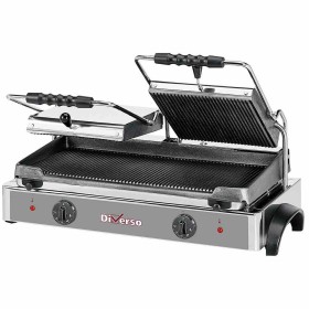 DIVERSO - Déclassé - Grill panini électrique double plaques rainurées