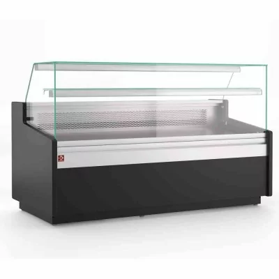 DIAMOND - Fin de série - Comptoir vitrine ventilé avec réserve largeur 1055 mm - Noir