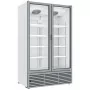 DIAMOND - Vitrine ventilée positive 1142 litres, 2 portes battantes BLANCHE