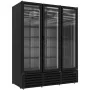 DIAMOND - Vitrine ventilée positive 1455 litres, 3 portes battantes NOIRE