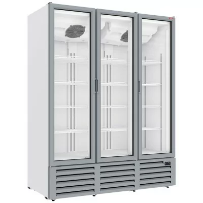 DIAMOND - Vitrine ventilée positive 1455 litres, 3 portes battantes BLANCHE