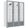 DIAMOND - Vitrine ventilée positive 1455 litres, 3 portes battantes BLANCHE