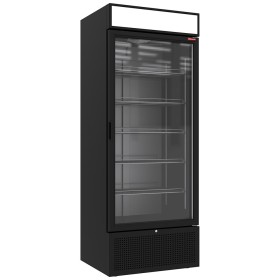 DIAMOND - Vitrine ventilée positive 715 litres NOIRE avec caisson lumineux