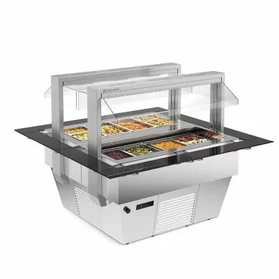 TECFRIGO - Buffet chaud TIFFANY 4.0 M BM L. 1600 mm hotte motorisée bain-marie