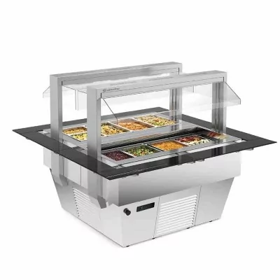 TECFRIGO - Buffet chaud TIFFANY 4.0 M HOT L. 1600 mm hotte motorisée