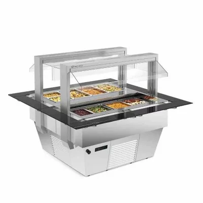 TECFRIGO - Buffet réfrigéré TIFFANY 6.0 M VT L. 2280 mm hotte motorisée ventilé