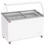 DIAMOND - Conservateur comptoir à glaces 381 L couvercles coulissants, vitres bombées, capacité 7 bacs