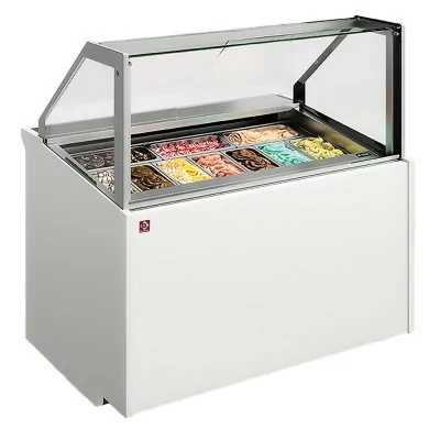 DIAMOND - Comptoir à crème glacée LAVAL 10 bacs inox (360x165)