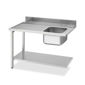 SMEG - Table d'entrée avec bac 500 x 400 mm côté gauche et étagère basse