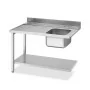SMEG - Table d'entrée avec bac 500 x 400 mm côté gauche et étagère basse