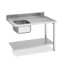 SMEG - Table d'entrée avec bac 500 x 400 mm côté droit et étagère basse