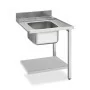 SMEG - Table d'entrée avec bac 500 x 400 mm côté droit avec dosseret inox et étagère basse