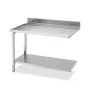 SMEG - Table de sortie côté gauche avec dosseret inox et étagère basse L. 1200 mm