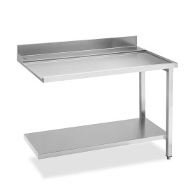 SMEG - Table de sortie côté droit avec dosseret inox et étagère basse L. 1200 mm