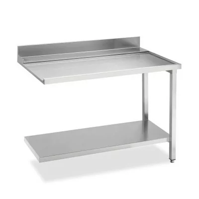 SMEG - Table de sortie côté droit avec dosseret inox et étagère basse L. 1200 mm