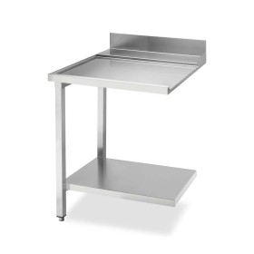 SMEG - Table de sortie côté gauche avec dosseret inox et étagère basse L. 700 mm