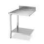 SMEG - Table de sortie côté gauche avec dosseret inox et étagère basse L. 700 mm