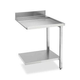 SMEG - Table de sortie côté droit avec dosseret inox et étagère basse L. 700 mm