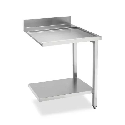 SMEG - Table de sortie côté droit avec dosseret inox et étagère basse L. 700 mm