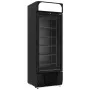 DIAMOND - Vitrine ventilée négative vitrée 496 litres - 6 niveaux fixes avec caisson lumineux - NOIRE