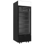DIAMOND - Vitrine ventilée négative vitrée 646 litres - 5 niveaux fixes avec caisson lumineux - NOIRE