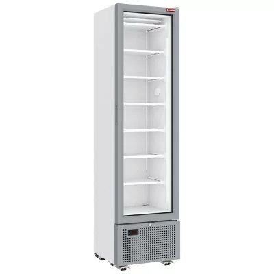 DIAMOND - Vitrine ventilée négative vitrée 221 litres - 7 niveaux fixes - BLANCHE