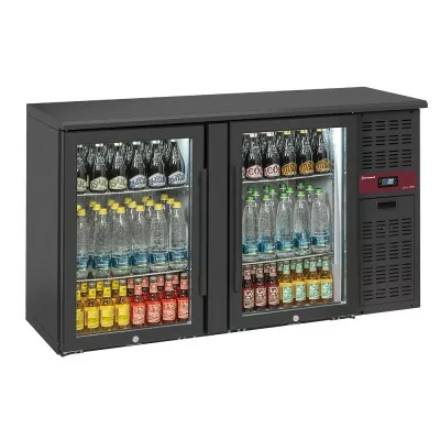 DIAMOND - Refroidisseur de bouteilles 2 portes vitrées, 320 litres, pieds réglables