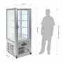 POLAR - Vitrine à pâtisserie 4 faces vitrées, capacité 400 L