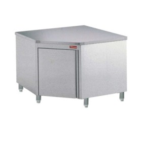 DIAMOND - Déclassé - Table sur armoire neutre à angle 90° inox AISI 304