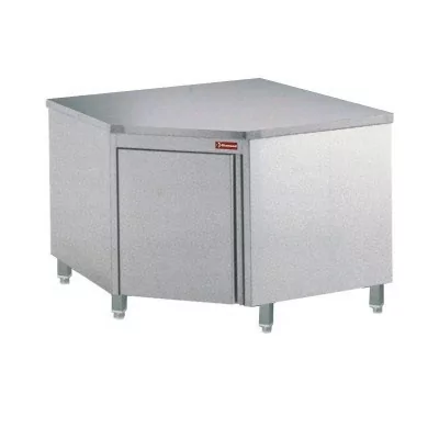 DIAMOND - Déclassé - Table sur armoire neutre à angle 90° inox AISI 304