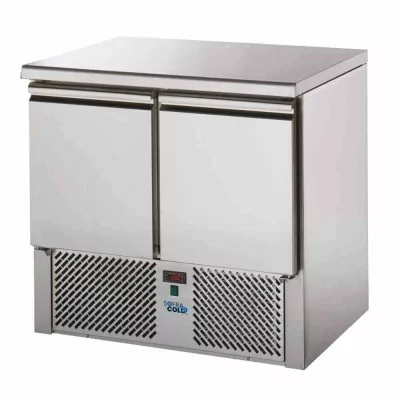 SOFRACOLD - Mini table réfrigérée inox GN 1/1 - Positive - 2 portes