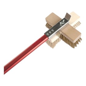 L2G - Brosse pour four à pizza, manche avec racloir brosse rotative