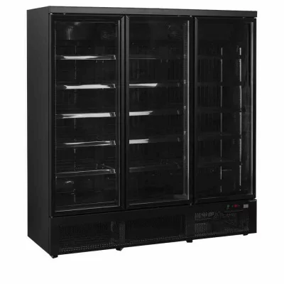 TEFCOLD - Armoire froide négative 3 portes vitrées noire 1090 L