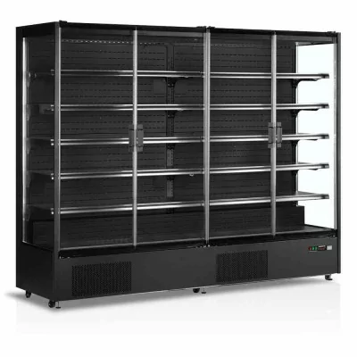 TEFCOLD - Vitrine murale noire 4 portes battantes 1529 L