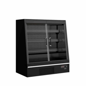 TEFCOLD - Vitrine réfrigérée pour supermarché noire 2 portes 360 L