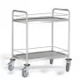 PUJADAS - Chariot de service 2 niveaux inox avec rampe 800 x 500 mm