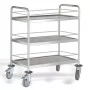 PUJADAS - Chariot de service inox 2 niveaux avec main courante 800 x 500 mm
