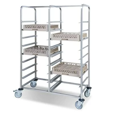PUJADAS - Chariot double paniers à vaisselle 10 niveaux