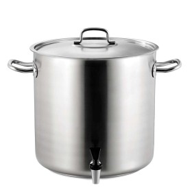 PUJADAS - Marmite traiteur Inox Pro 28 cm inox satiné induction robinet et couvercle