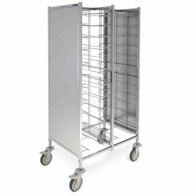 DISTFORM - Chariot à plateaux double fermé 970x650x1720 (12 + 12 paires de glissières)