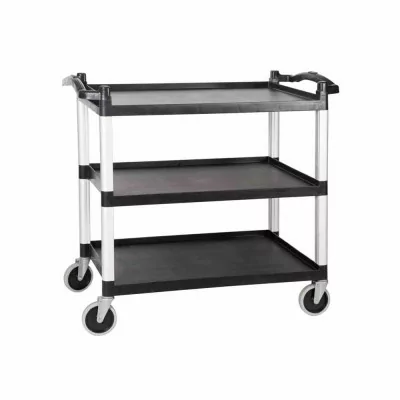 DISTFORM - Chariot de service aluminium et polypropylène 3 étagères 825x410x850